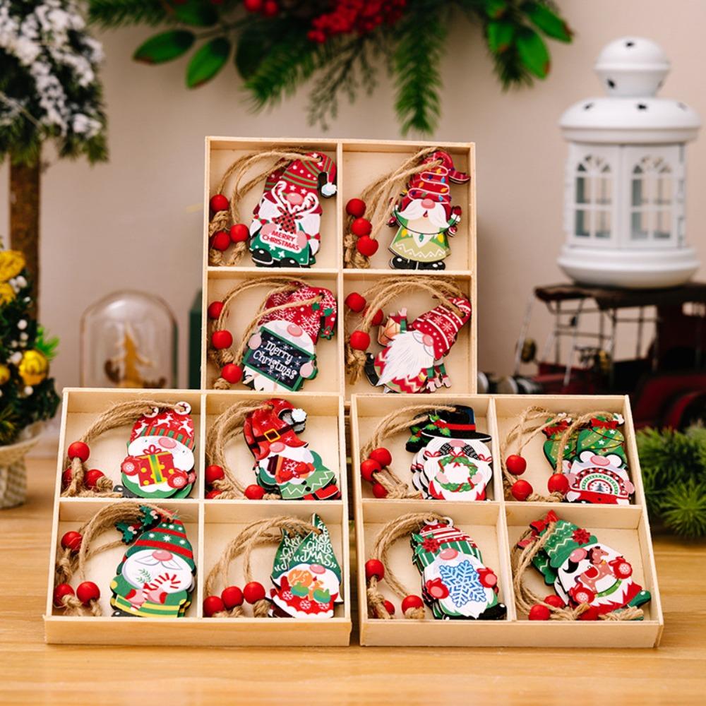 12 шт. подвесной декор старик деревянный кулон рождественские подарки рождественские елочные украшения Рождество