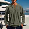 Men Long Sleeve T-Shirt Corduroy Solid Color Spring And Autumn T-Shirt Casual