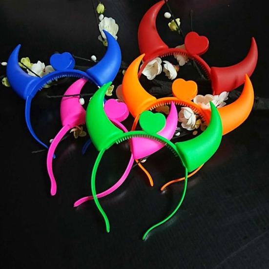 Заколка для волос с узором в виде рогов, светящаяся пластиковая повязка на голову для детей и взрослых, аксессуары для косплея