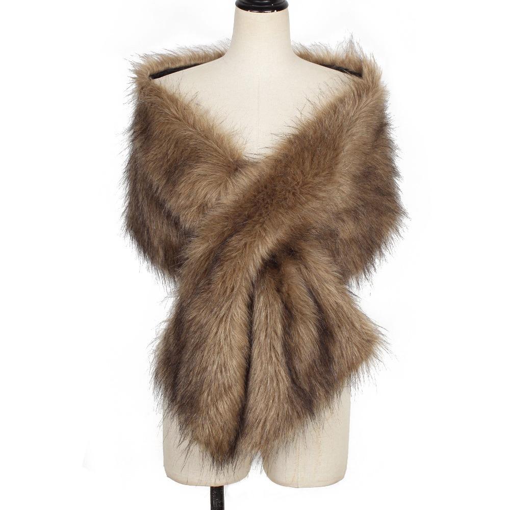 Faux Fur Warm Cheongsam Shawl Widened Pashmina Wraps Fashion Luxury Shawls Daily