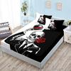 Skull Mattress Three-Piece Set, Bedspread, Pillowcase, Mattress Protective Cover, Dust-Proof And Non-Slip.