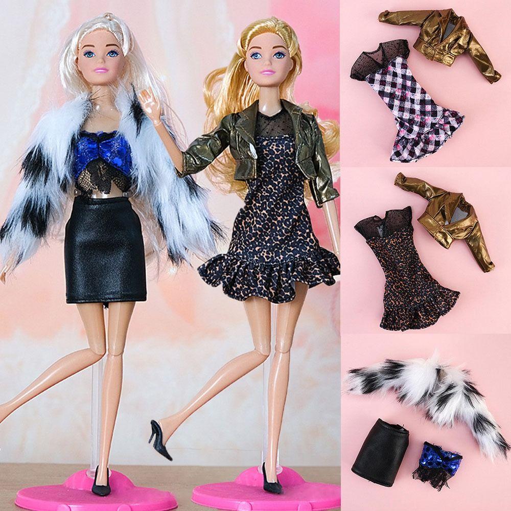 1 Set 30cm DIY Doll Accessories Dolls Skirt Girl Clothes Casual Wear Plush Coat