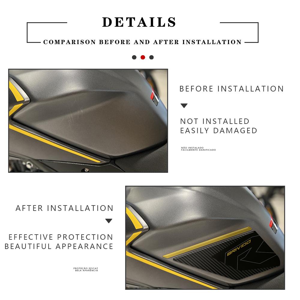 For VOGE Brivido 500R 2021 2024 3D Resin Sticker Oil Tank Protector Decal Kit Motorcycle Accessories