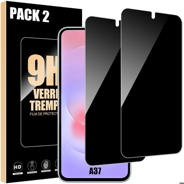 2 Verres Trempés Anti-Espion pour Samsung Galaxy A37 5G - Protection d'écran Antichoc Anti-Rayures
