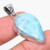 Подвеска из чистого серебра 925 пробы с драгоценным камнем Natural Republic Larimar, размер 1,75 дюйма, H6w89