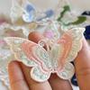 2Pcs Polyester Silk DIY Butterfly Ironing Stickers Clothing Accessories Skirts Decorative Fabric Patches Embroidered Patches