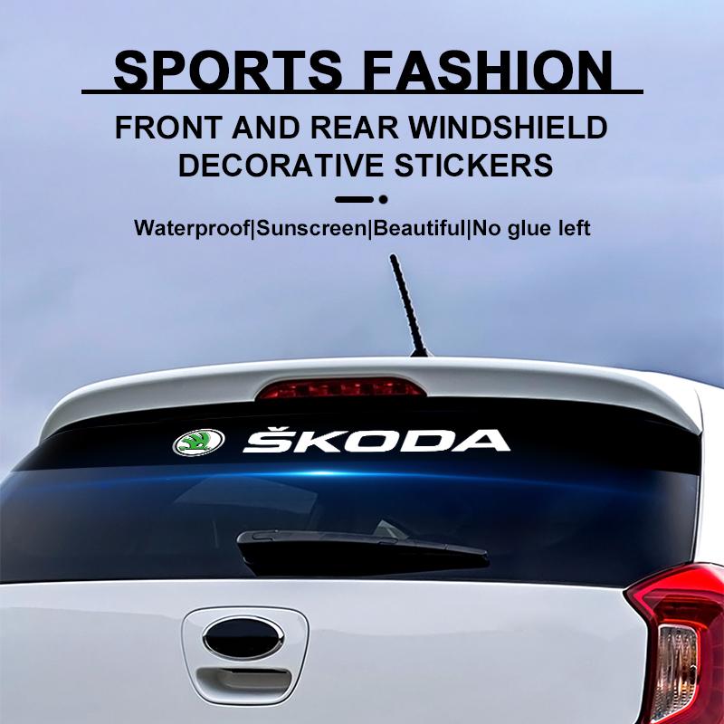1Pcs Car Windshield Sticker Fashion Sport Decals Decoration Sticker For Skoda Octavia Enyaq Rapid Karoq Derivati Fabia Kodiaq Kamiq Superb Yeti
