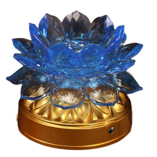 Красочная лампа лотоса Креативная форма Яркий цвет Мерцание на батарейках Свободный реалистичный вид Компактный размер Светодиодная лампа Будды Лотос Украшение рабочего стола