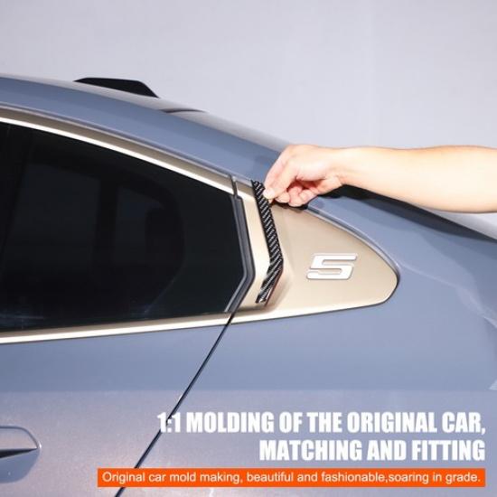 Soft Carbon Fiber Rear Triangle Glass Trim Sticker For BMW 5 Series G60 i5 2024+