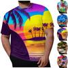 Плюс размер Мужская повседневная футболка с коротким рукавом и принтом с круглым вырезом, блузка, топы