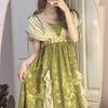Элегантное платье Lolita Retro Jacquard Y2K Vintage Cosplay Green Великолепные элегантные платья королевы-принцессы