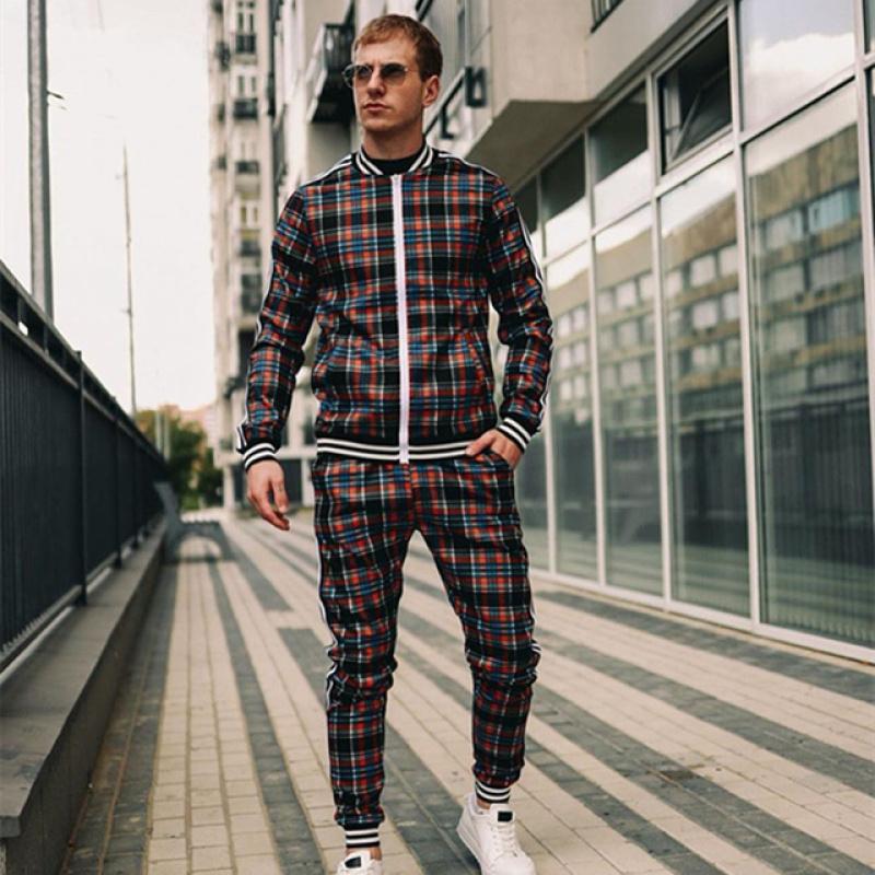 Новый кардиган с воротником-стойкой на молнии, куртка в сетку, Европа, США, повседневная спортивная одежда, костюмы, осенние спортивные штаны, мужская одежда