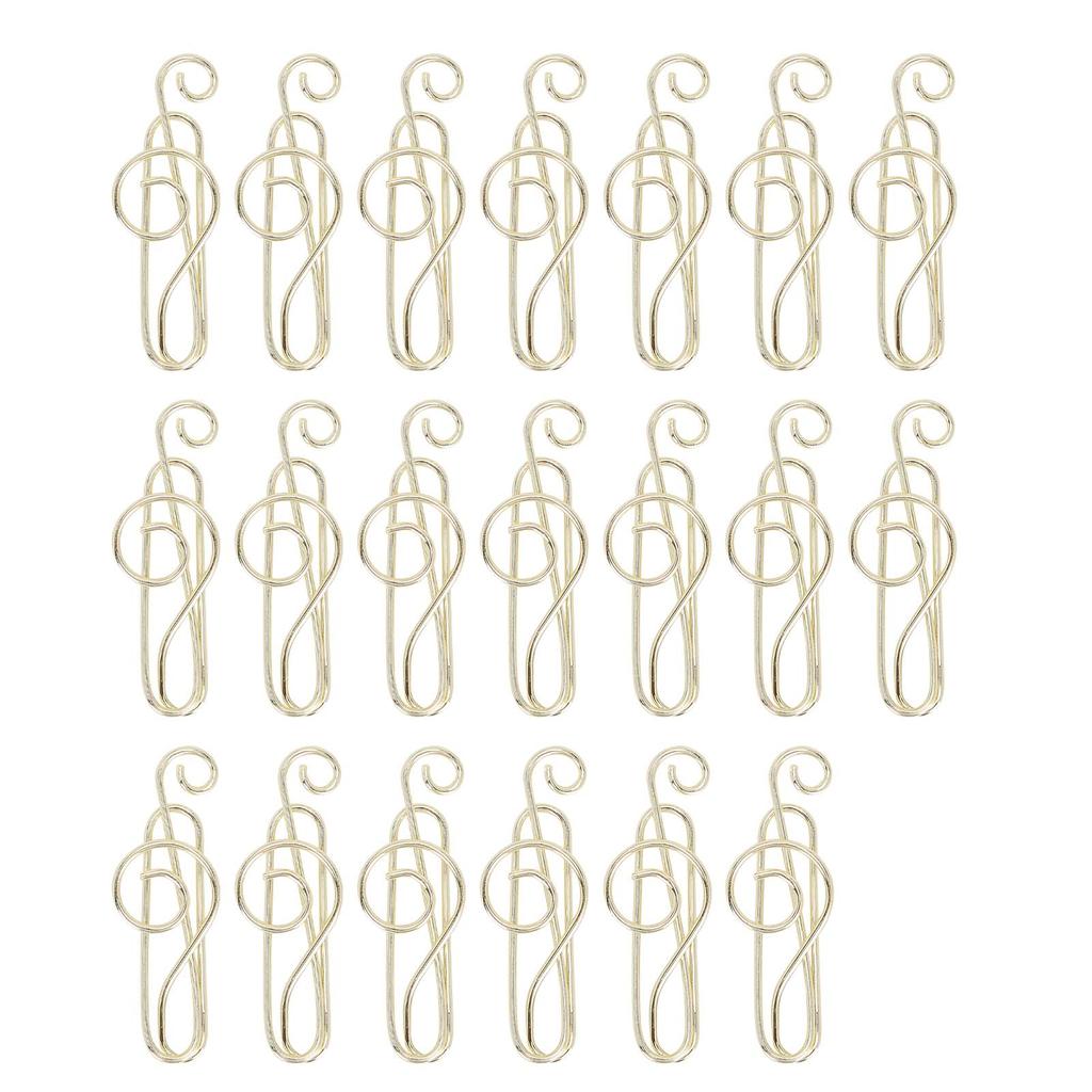 20Pcs Musical Note Paperclip Music Binder Shape Creativity Modeling Metal Craft SuppliesGold