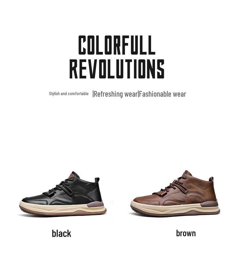 Мужские высокие водонепроницаемые нескользящие кеды для скейтбординга - модная осенняя повседневная обувь для подростков и студентов