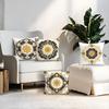 4 Pcs Bohemian-Style Illustration Single-Sided Printed Pillowcase Cushion Cover,Suitable For Living Room,Bedroom,Car Decoration