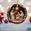 Nativity Scene Ornaments Acrylic Flat Hanging Pendant Keepsake The Birth of Jesus Decor for Christmas Tree Party Car Wall Door