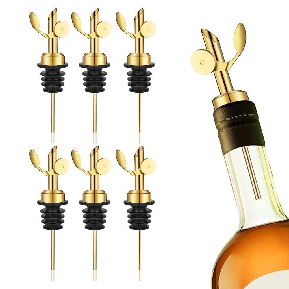 6PCS 1.18×1.18×4.72in Olive Oil Dispenser 3/4" Bottle Mouth Auto Flip Pourer Restaurant Use
