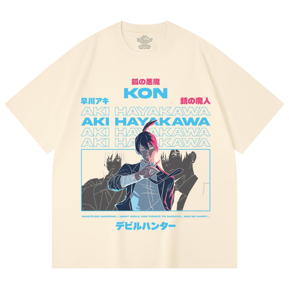 100% Cotton Chainsaw Man V38 Aki Print Unisex Heavy Cotton T Shirt