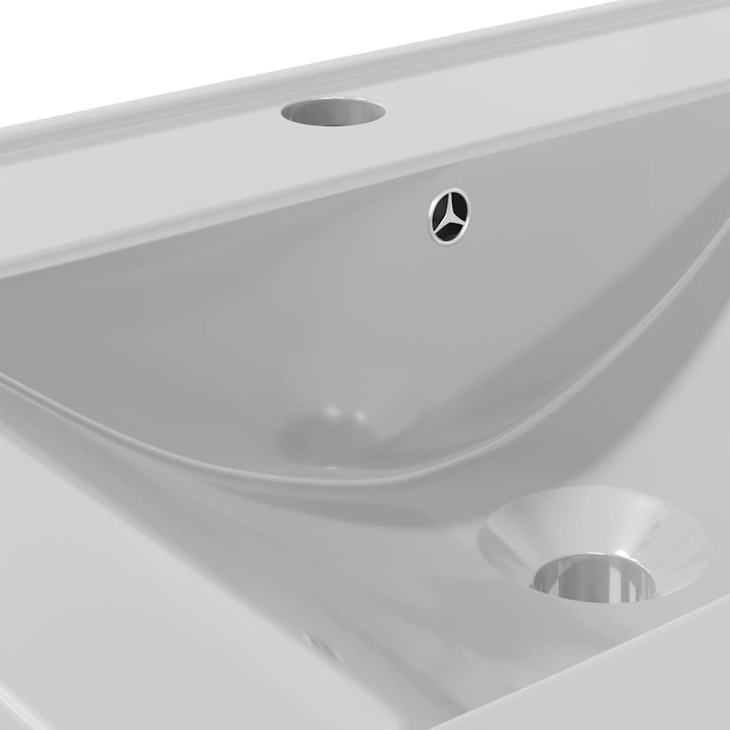 Ceramic Sink with Overflow 60 x 46 x 16 cm Silver