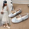 French Mary Jane Shoes Women 2025 Comfortable Inside Heightened Bow Strap Single Shoes