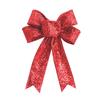23CM Large Red Sparkling Glitter Christmas Ribbon Bow Christmas Tree Decoration