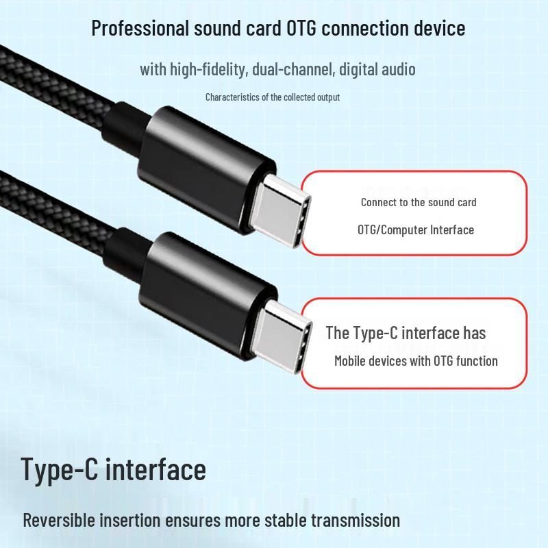 Кабель Type-C - Type-C OTG для звуковой карты для прямых трансляций на телефонах Huawei, OPPO, Vivo