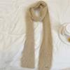 Y2K Plush Shawl Solid Color Long Narrow Scarves Punk Knitted Scarf  Outdoor