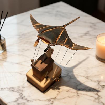 Деревянное электрическое украшение «Манта», ручная работа, ремесленное, бионический автомат «Манта», реалистичное механическое океанское животное, украшение для дома, офиса, стола