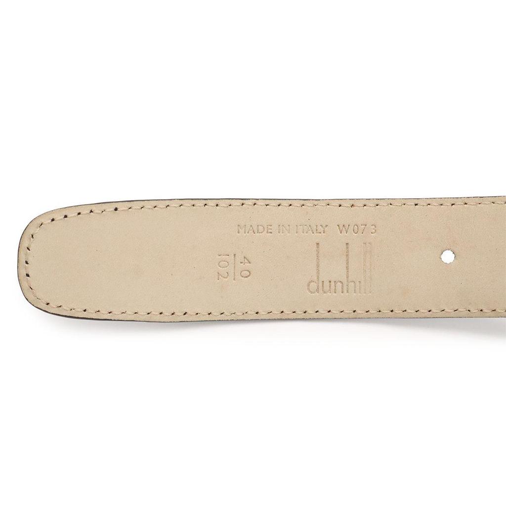 Used dunhill Crocodile Alligator Belt Leather SV925 Black Notation #102 Actual size 81cm Cut