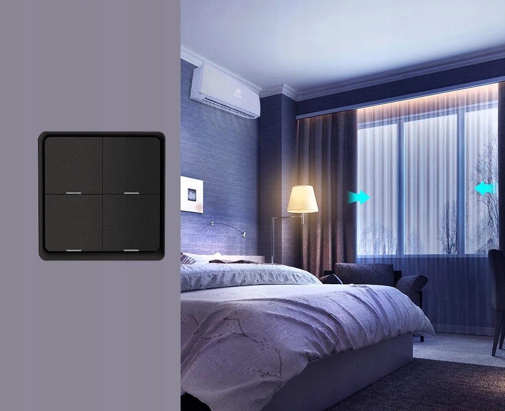 Remote Control Switch 12 Scenes 4P ZigBee Tuya Black