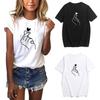 Tee T Shirt Heart Blouse Fashion Women Casual Ladies Short Sleeve Tops Printed