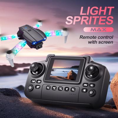 Новый дрон E88D E99D с подсветкой 2025 года, с пультом управления с экраном, 4K HD-фотосъемкой, двойной камерой, складной квадрокоптер, игрушка на радиоуправлении для детей в подарок