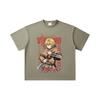 Хлопковая футболка унисекс Vinland Saga V1 с принтом Торфинна, плотность 260 г/м², двойная пряжа, 32 нити, 100% хлопок, тяжелая