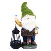 Faceless Doll Statue Solar Powered Lantern Waterproof Resin Bright Colors Old Man Sculpture for