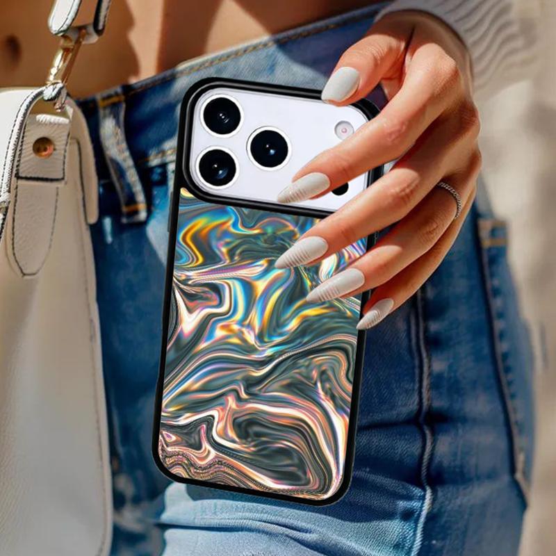 Голографический Доп Триппи Принт Чехол Для Телефона Для iPhone 17 Air 14 15 13 12 Max Чехол Для Apple 14 15 16 16e 11 Pro Max Plus