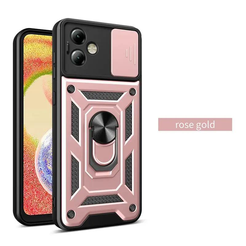 Armor Case For Motorola Moto G14 G54 G73 G53 G23 G52 G22 G32 G62 G200 G100 Cover Lens Protection With Ring Magnetic Holder Coque