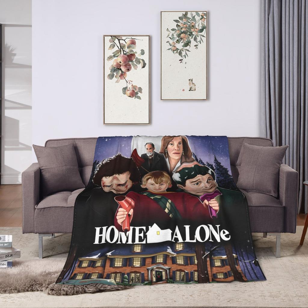 Home Alone Merry Christmas Blanket Quality Warm Soft Throw Blanket Autumn Travel Couch Chair Sofa Bed Funny Bedspread
