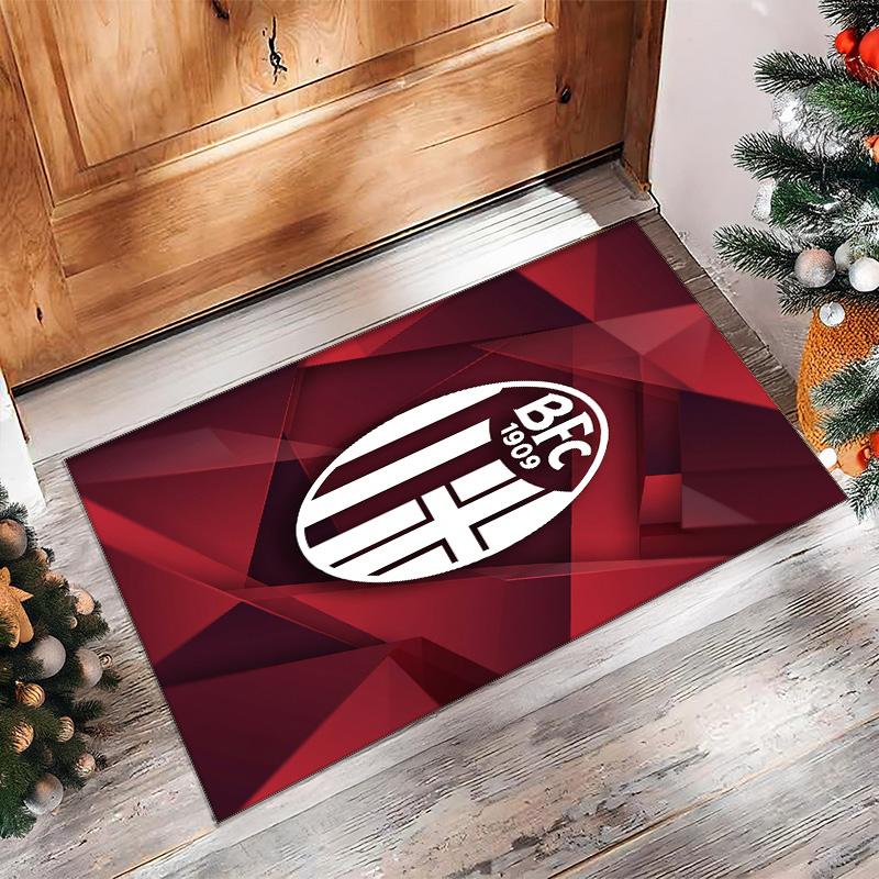 Bologna FC Soccer Football Pattern Soft Area Rug Non Slip Indoor Floor Carpet Sports Decor Mat for Bedroom
