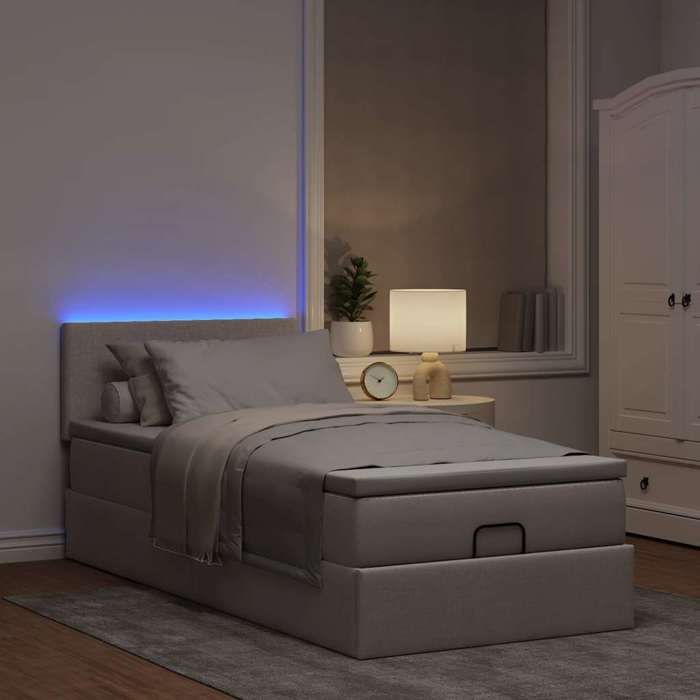 Maison Exclusive - Lit ottoman avec matelas taupe 100x200 cm tissu