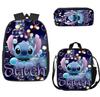 New animation cartoon stitc three-piece schoolbag, primary and secondary school backpack, backpack