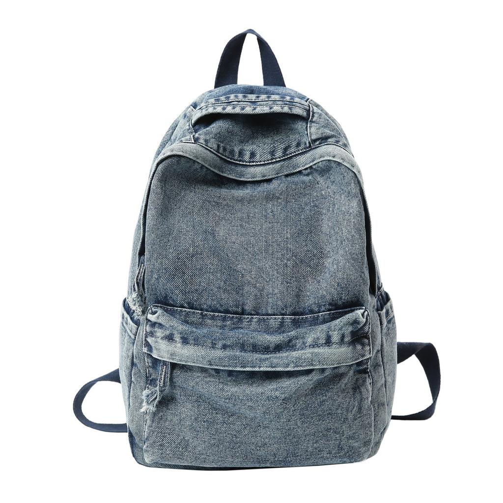 Schoolbag Vintage Versatile Large Capacity Denim Backpack Female Student School Bag Male Simple Japanese Canvas Backpack