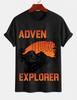 Unisexs Pure Cotton Solid Color Tshirt Explorer Returning To Nature Print Crew Neck Short Sleeve Outdoor Street Casual Top