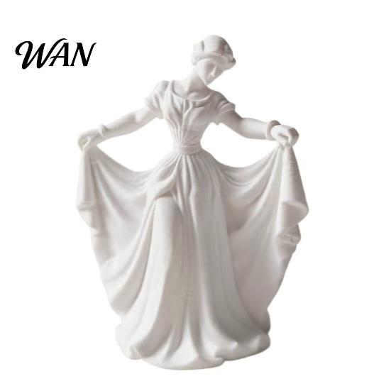 3D Printed Home Decor Dancer Figurine, Elegant Dance Girl Statue with Flowing Dress, Aesthetic PLA Art Classical Ornament Sculpture for Decor, Modern