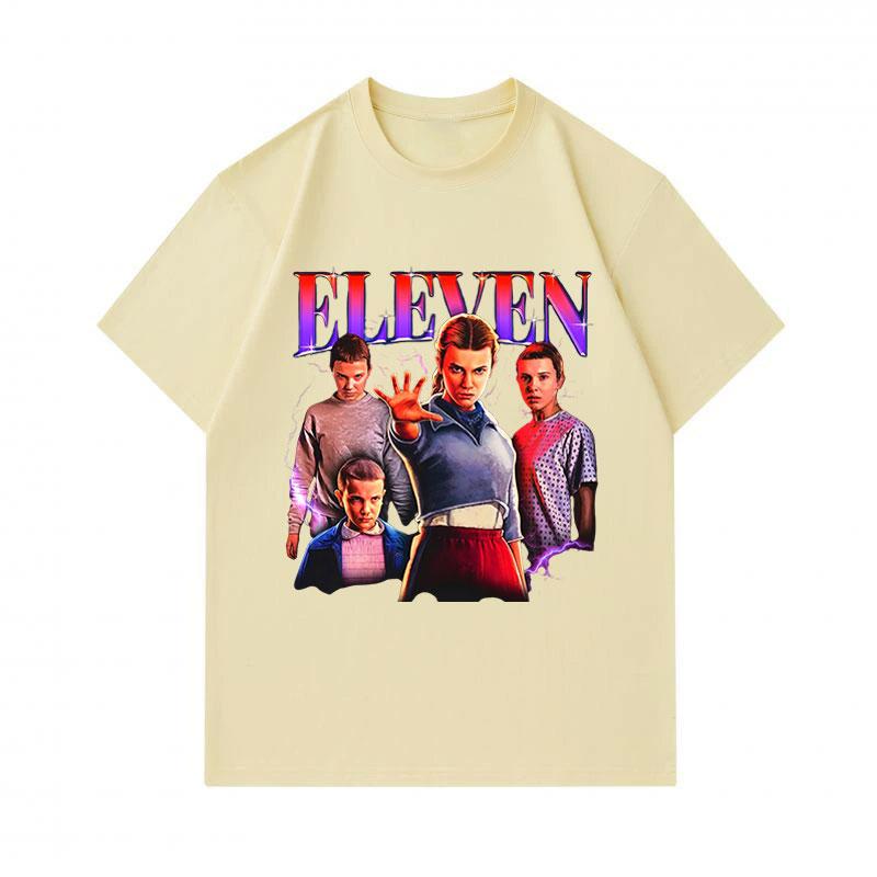 Men 100% Cotton Crew Neck Short Sleeve T-Shirt, Vintage Eleven Character Print Casual Tees, Retro Graphic Streetwear Comfortable Daily Wear Top for Me
