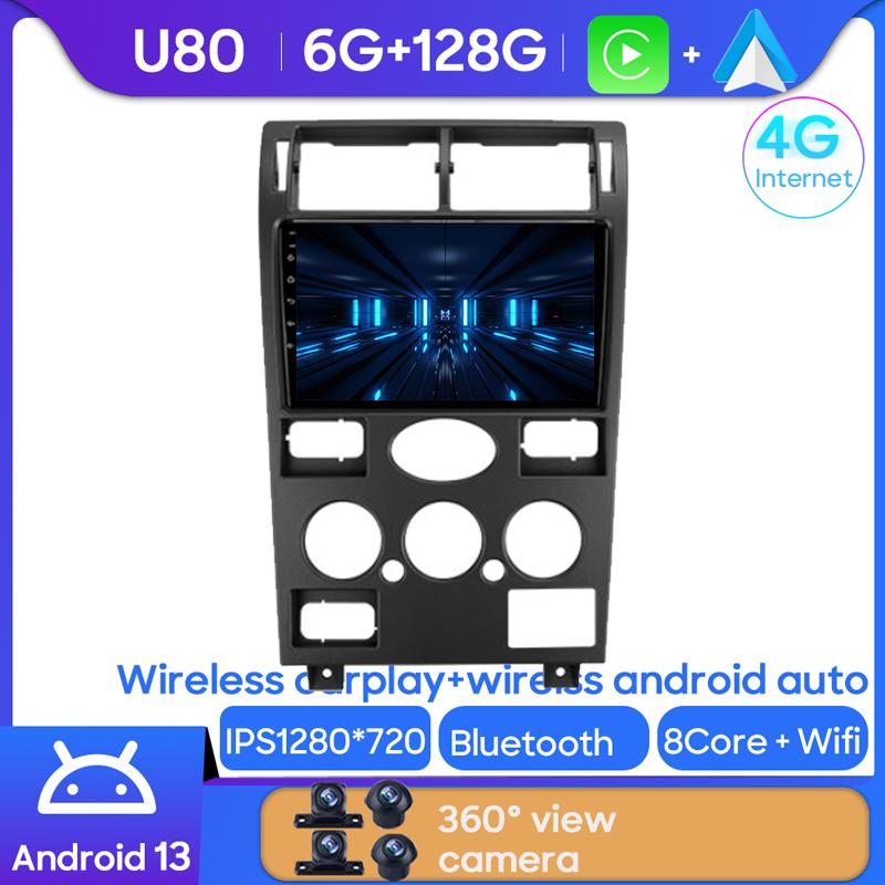 Android Мультимедиа Для Ford Mondeo 3 2000 - 2007 Автомагнитола Процессор Радио QLED Плеер Навигация Carplay Auto HDR 5G Камера Видеорегистратор WIFI