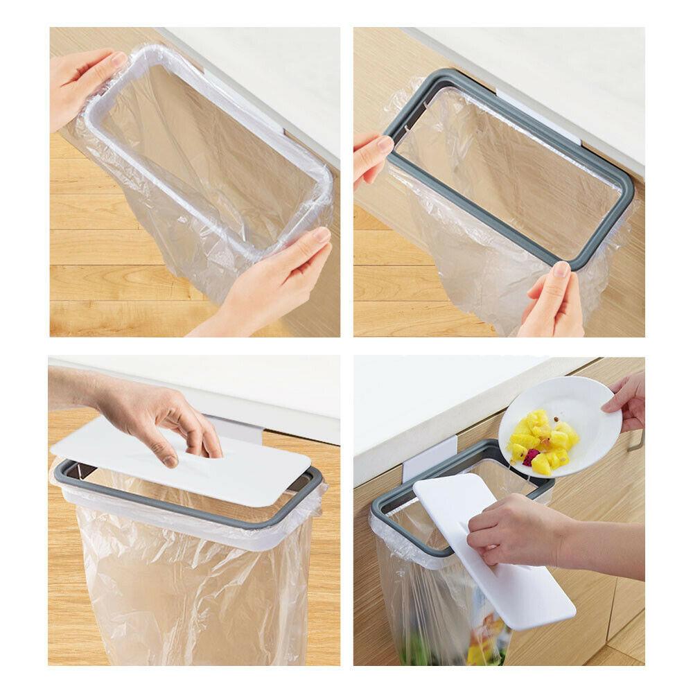 Bag Carrier Rubbish Bag Holder Attach-A-Trash Hanging Kitchen Waste Bin Cupboard Rubbish Bracket