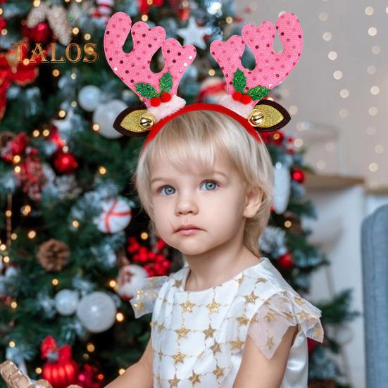 1/7 шт. Рождественская повязка на голову, праздничная шапка Санты, головные уборы из рогов оленя, рождественский костюм для вечеринки, обруч для волос, аксессуар для женщин, взрослых и детей