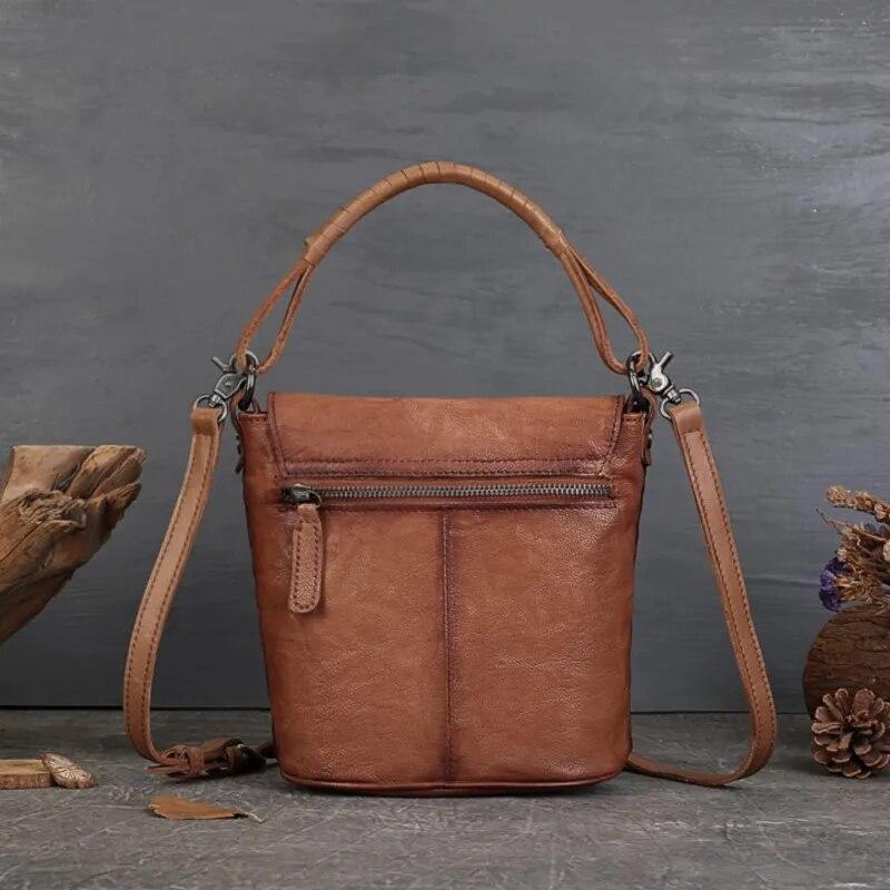 Johnature Женская сумка, винтажная сумка-мешок, универсальная сумка из натуральной кожи, изысканные сумки на плечо