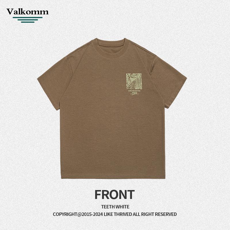 Летняя новая хлопковая футболка мужская модный бренд персонализированный растительный узор свободная короткорукавная футболка чистый хлопок дышащая