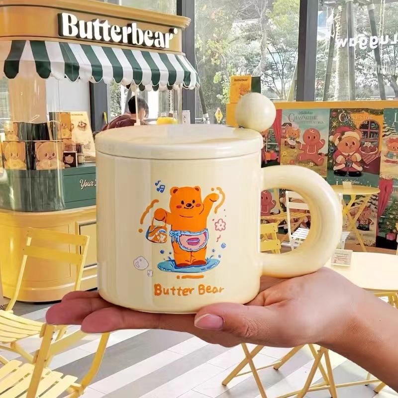 Милая керамическая кружка Butter Bear, практичный подарок на день рождения для друзей, сестер и лучших подруг